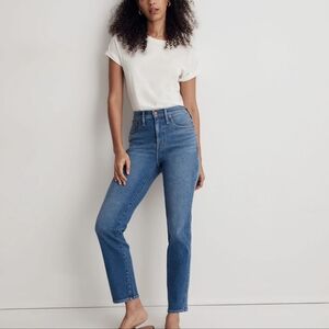 Madewell Stovepipe Jeans In Leaside Wash Denim Size 25 NWT